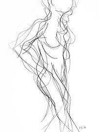 Femme nue debout avec un bras sur le côté (vu à vtwonen) sur Kris Stuurop