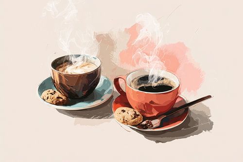 Koffie of Cappuccino abstracte illustratie