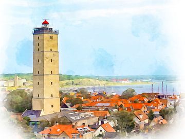 The Brandaris lighthouse in West-Terschelling, Friesland.