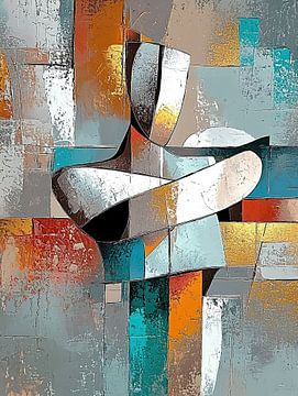 Abstract | Urban Mosaic van Abstract Schilderij