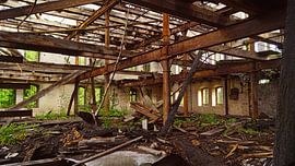 Ruin of the storehouse of the mill complex Böllberg in Halle in Germany