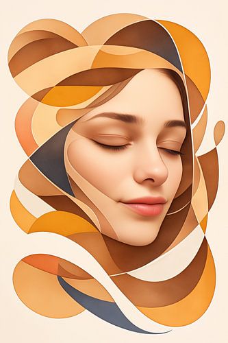 Abstract Art with Woman Portrait by Beeld Creaties Ed Steenhoek | Photography and Artificial Images