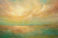 Abstract schilderij,  turquoise en groen