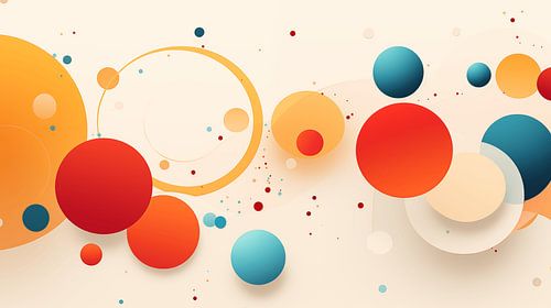 Dynamisch abstract ontwerp met kleurrijke cirkels in retrostijl, close-up ontwerp, ideaal voor mock-up kunst