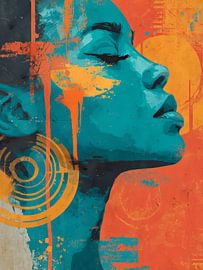 Geometrische Seele - Abstraktes Profil zwischen Kreisen und Lini von MArt