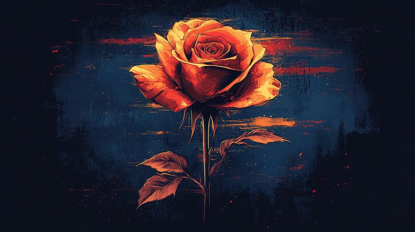 "Brennende Rose: Schönheit in den Flammen" von fredi arlangga