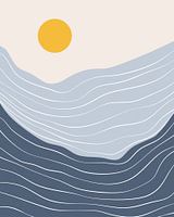 Landscape of the sea with sun