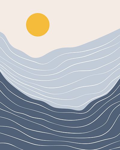 Landschap van de zee met zon