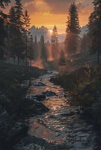 Mystische Herbstlandschaft in den Alpen