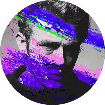 James Dean Abstract Modern Portret in  Paars van Art By Dominic