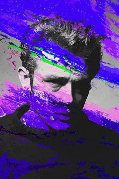 James Dean Abstract Modern Portret in  Paars van Art By Dominic