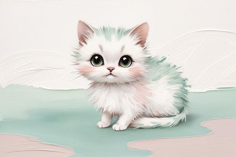 Illustration numérique d'un chat mignon par Art & Soul Creations