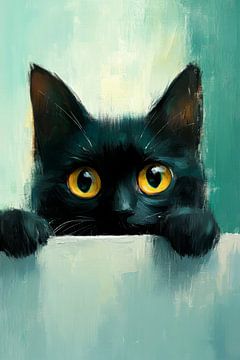 Verlegen kat van Poster Art Shop