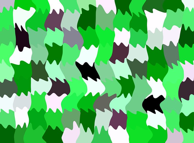 Shakin' Greens (Abstract Wave pattern in green) by Caroline Lichthart