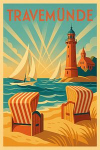 Travemünde Poster - Ostseeleuchtturm Wandkunst