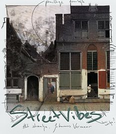 Streetvibes - Johannes Vermeers Straße in einem verspielten Polaroid von MadameRuiz