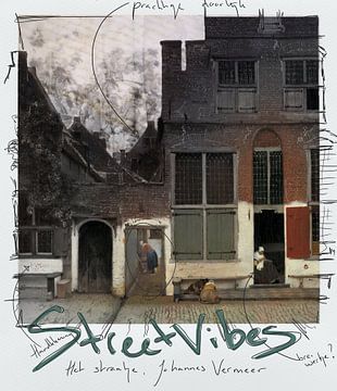 Streetvibes - Johannes Vermeer's street in a playful Polaroid by MadameRuiz