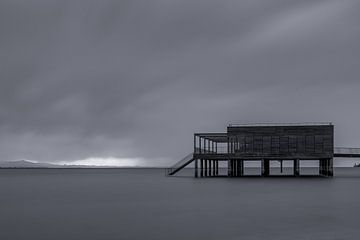 Bathhouse in black and white by Rainer Pickhard