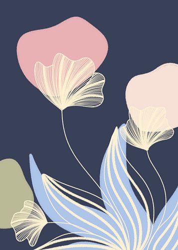 White Line art - Pastel