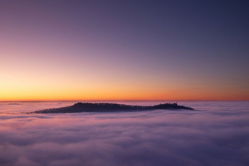 Teck Castle in a sea of fog. by Jiri Viehmann