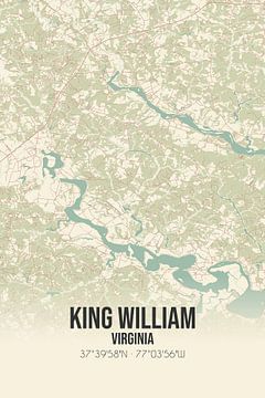 Carte ancienne de King William (Virginie), USA. sur Rezona