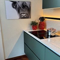 Photo de nos clients: Portrait Highlander écossais noir et blanc par Sandra van Kampen