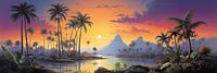 Tropical Sunset: Bruce Pennington Inspired Panorama