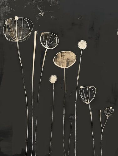 Botanische print in Japandi stijl