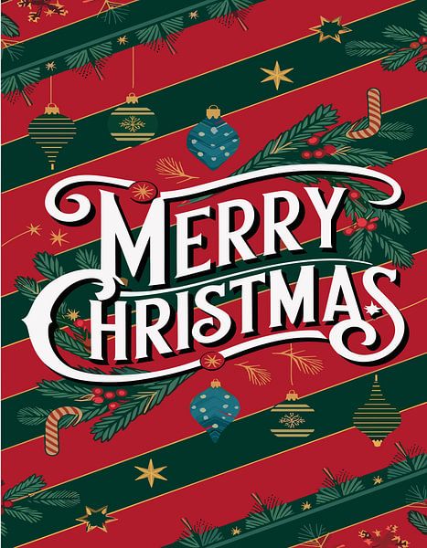 Rot Frohe Weihnachten Dekoration von Art Kingdom