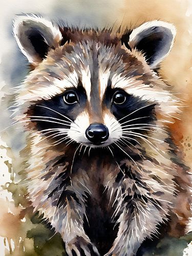 Waschbär Aquarell