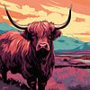 L'élégance des contrastes : le majestueux Highland Cattle en fusion urbaine sur Peter Balan