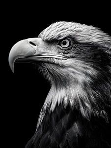 Adler Nahaufnahme – Majestätisches Schwarzweiß Porträt