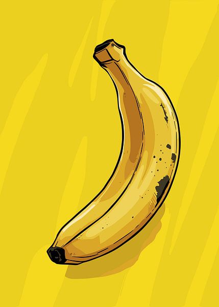Banaan op geel van Art Kingdom