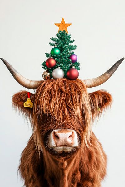 Christmas cow by Poster Art Shop