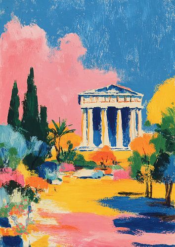 Greek temple in Matisse style