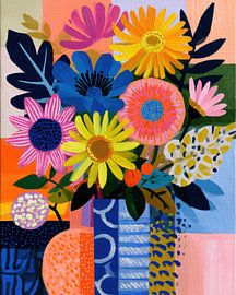 Gemälde mit Blumen in einer Vase