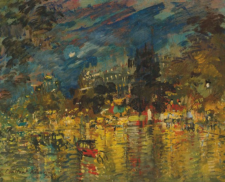 Konstantin Aleksejevitsj Korovin - Parijse boulevard bij nacht van Peter Balan