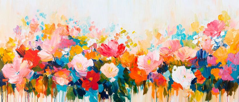 Kleurrijke bloemenweide in aquarelstijl van Poster Art Shop