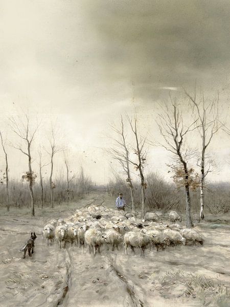 Schapenkudde op de heide bij Laren van Affect Fotografie