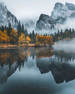 Yosemite, herfstige rust van fernlichtsicht