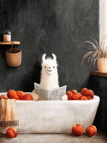Lama prenant un bain