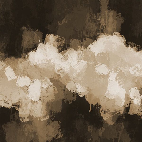 Modern abstract expressionist painting in earthy tints. by Dina Dankers