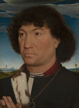 Hans Memling, Portret van een man uit de familie Lespinette - 1485-90 van Atelier Liesjes