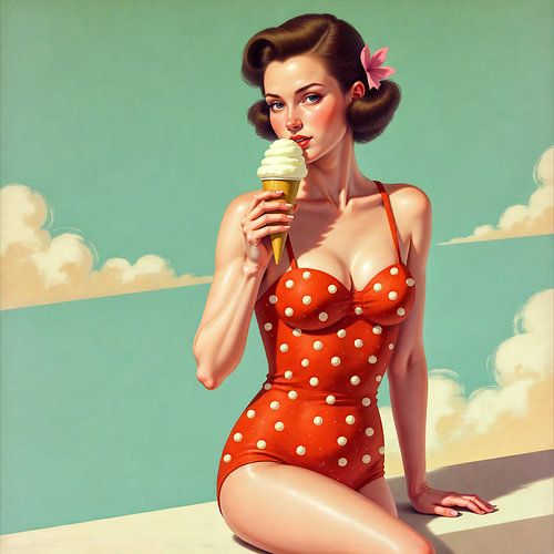 Zomer Bliss in Rood Zwempak