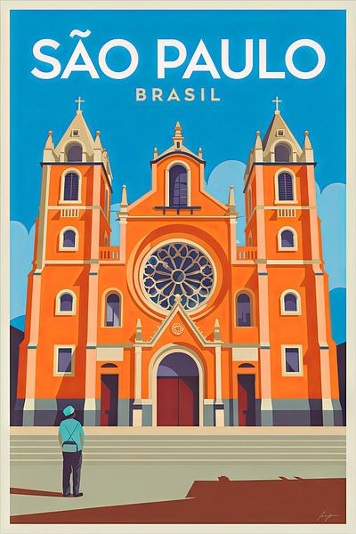 São Paulo, Brésil par Poster Art Shop