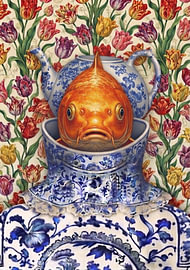Fisch in Delfter Blau