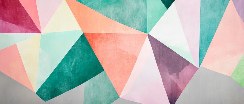 Geometric colour composition in pastel shades by Poster Art Shop