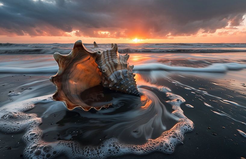 Einsamkeit einer Strandmuschel von fernlichtsicht