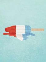 Vintage minimale kunst smelten ijslolly bom pop