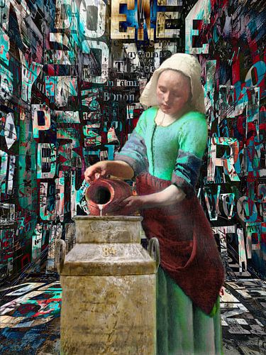 Milch & Magie – Zeitgenössische Interpretation des Milchmädchen von Saranda Foto Art